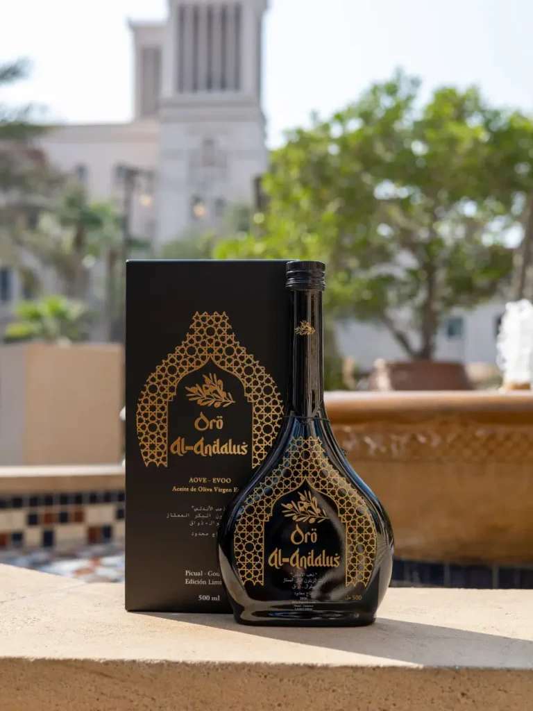 Luxury Spanish extra virgin olive oil bottle in Dubai UAE